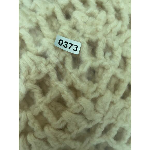 VTG. Crochet Sweater Cape Cardigan Womens M Open Knit Boho Festival Fairy 70s - Picture 12 of 12